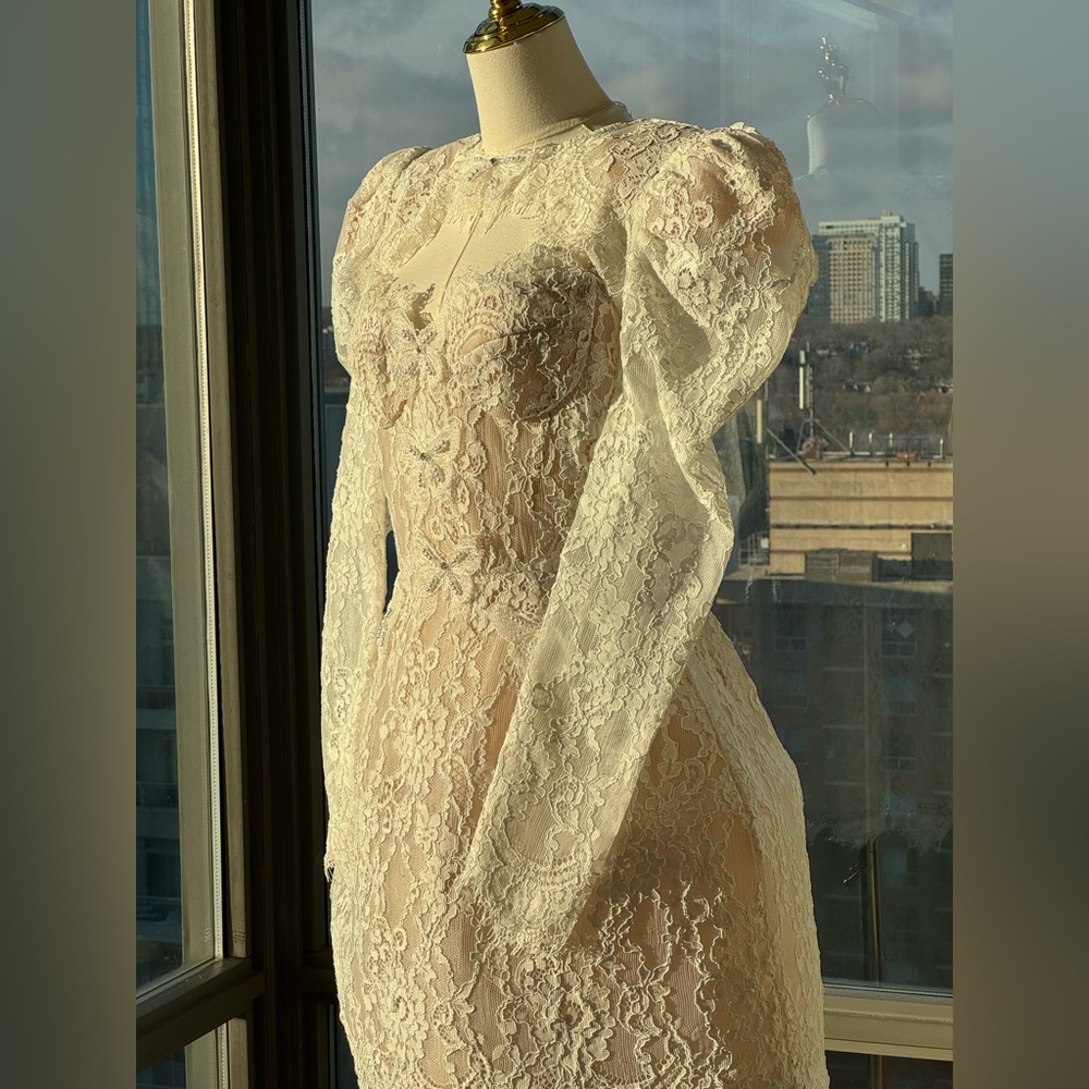 BRONX & BANCO Colette Blanc Lace Bolero, White, Sz L / US 8 - Picture 9 of 15